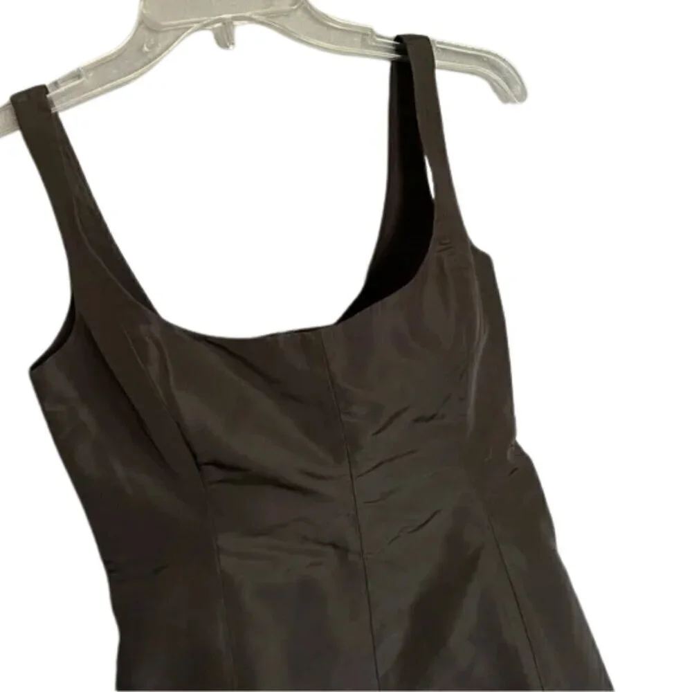 J. Crew Elegant Brown Silk Sleeveless Dress with Slip Size - Picture 3 of 7